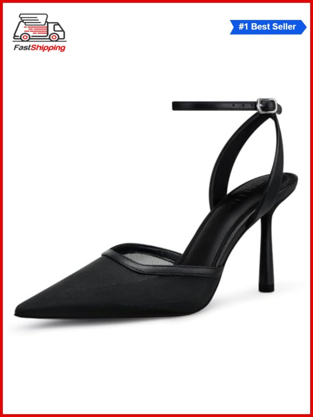 ✨CELLENZ Women's Pointed Toe Stiletto Heel Pumps 3.75" Comfort Mesh
